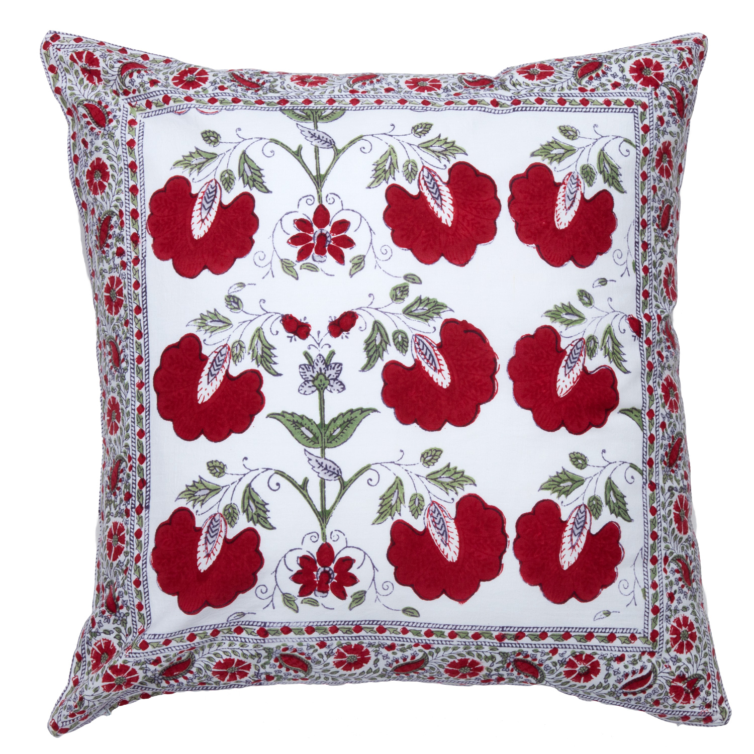 Janvi Reversible Pillow Cover - Red
